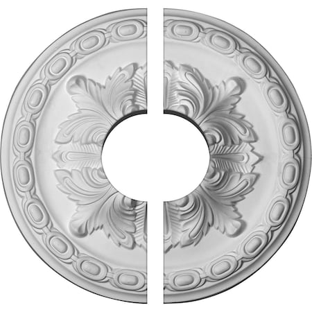 Ekena Millwork Acanthus Ceiling Medallion, Two Piece (Fits Canopies up to 3 1/2"), 11 3/8"OD x 3 1/2"ID x 2"P CM11AC2-03500